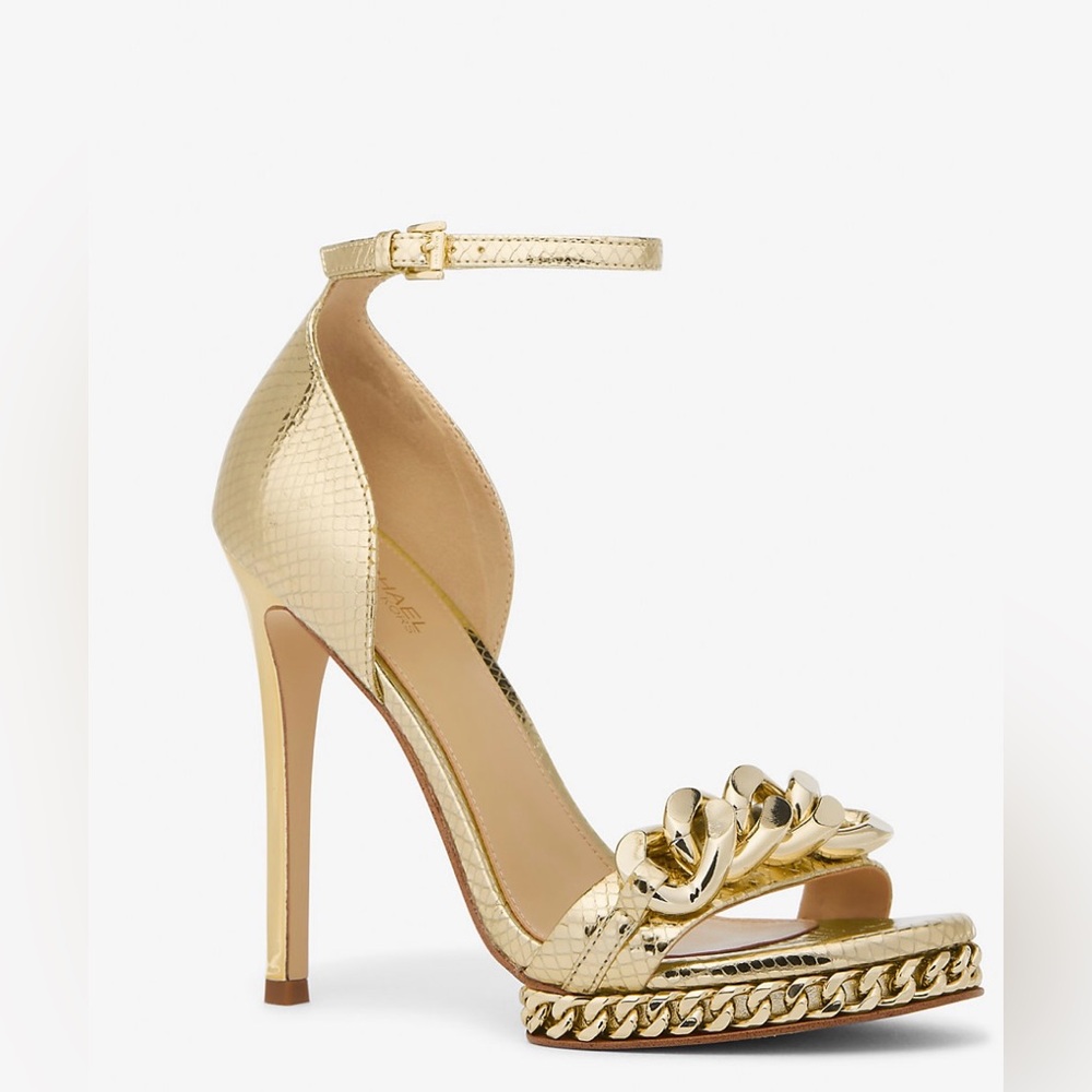 Michael‎ Kors Jordyn Metallic Snake Leather Platforms